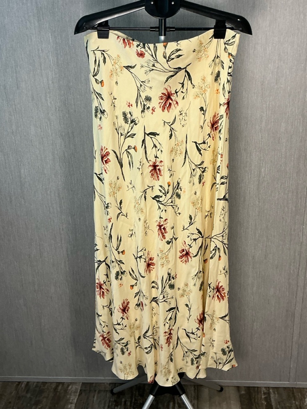 Anthropologie Cream Maxi Skirt with Rust Floral Print Size Large - Picture 9 of 12